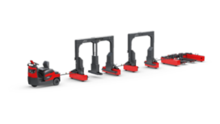 The three frame variants of the Linde LT10 – LT20 logistic trains allow for easy adaptation to individual transport requirements. The LT10 – LT20 logistic train trailers from Linde Material Handling