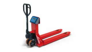 The M25 Scale+ hand pallet truck from Linde Material Handling with integrated weighing scales