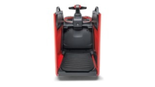 Full-suspension operator's platform of the T20 - T25 FP from Linde Material Handling The full-suspension platform of the T20 - T25 FP from Linde Material Handling reduces the workload for the operator.