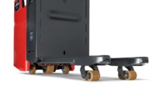 Level compensation of the T20 - T25 FP from Linde Material Handling Any unevenness is levelled out and the stability of the Linde Material Handling truck is maintained.