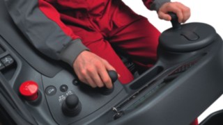 operator's compartment of Linde reach truck  operator's compartment of Linde reach truck