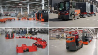 Video of various Linde Material Handling tugger trains