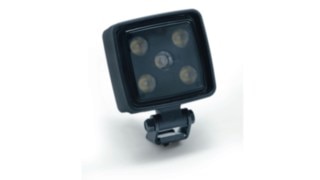 The LED work headlamps illuminate the route. The image shows the optionally available LED work headlamps