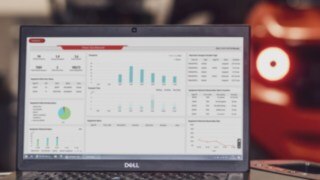 Laptop with Linde Warehouse Manager user interface
