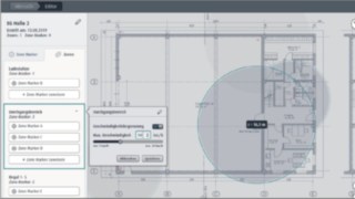 Zones area of the connect:desk fleet management software from Linde Material Handling Fleet managers plan zone areas and accesses in the zones area of the connect:desk fleet management software from Linde Material Handling.