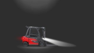 Truck lighting in use on a counterbalance forklift truck. Truck lighting in use on a counterbalance forklift truck.