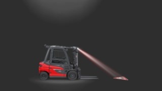 Linde TruckSpot in use on a counterbalance forklift truck. Linde TruckSpot in use on a counterbalance forklift truck.