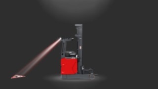 Linde TruckSpot in use on a reach truck. Linde TruckSpot in use on a reach truck.