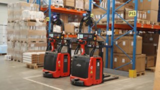 Linde L-MATIC pallet stackers “Fredl” and “Gust” at Austrian sanitary equipment specialist HOLTER