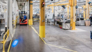 Linde reach trucks with Linde BlueSpot