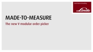 A wealth of variants and equipment options mean that the V high racking order picker from Linde can be optimally designed according to the individual requirements. Video showing the benefits and functions of the V-Modular high racking order picker from Linde.