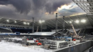 Linde Rental Forklift Trucks at concert Linde Rental Forklift Trucks at concert